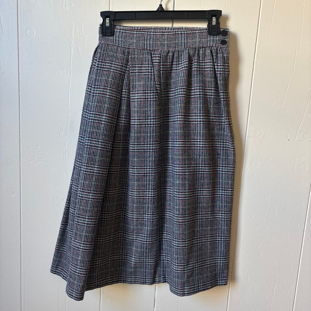 Vintage Grey Plaid Skirt